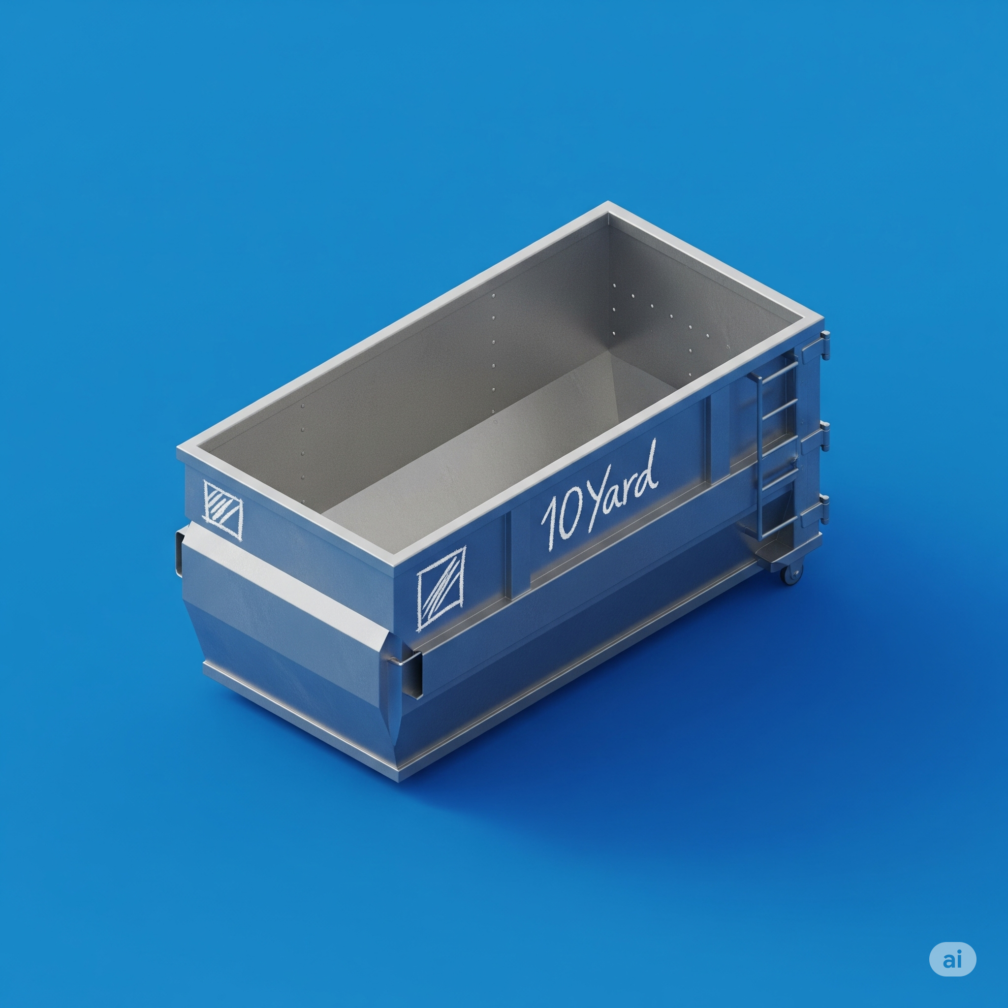 A clean 10-yard Sunset Dumpster, ideal for small renovations.