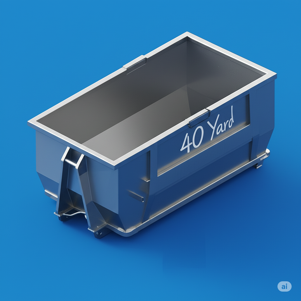 A large 40-yard Sunset Dumpster, best for construction and major home additions.